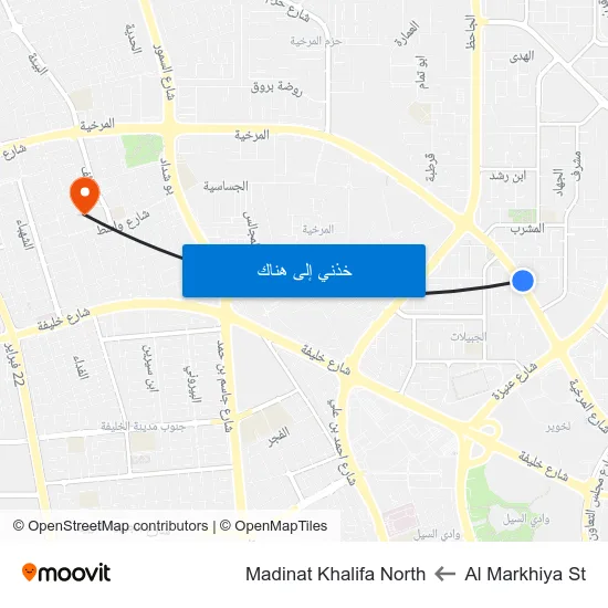 Al Markhiya St to Madinat Khalifa North map