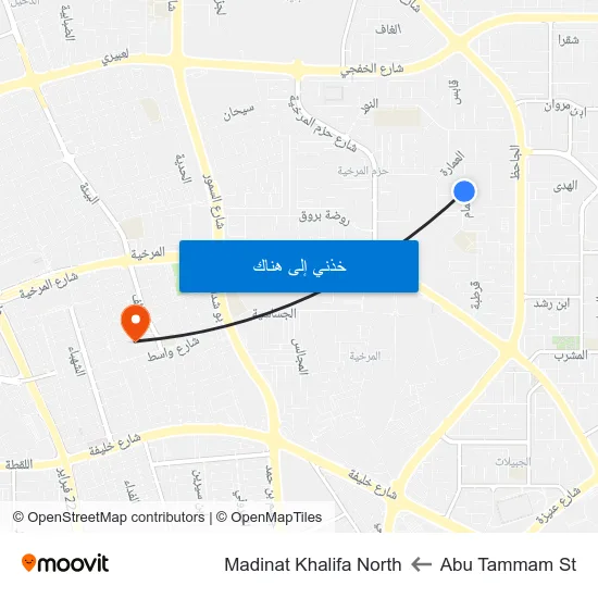 Abu Tammam St to Madinat Khalifa North map
