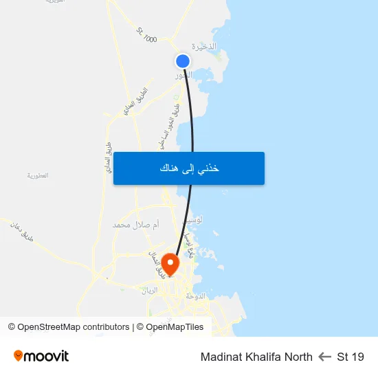 St 19 to Madinat Khalifa North map