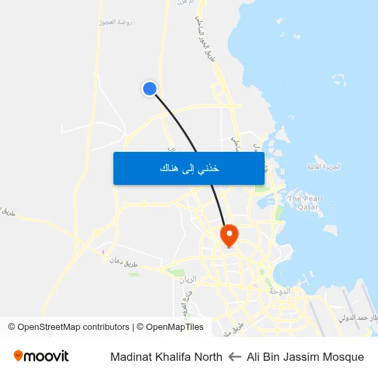 Ali Bin Jassim Mosque to Madinat Khalifa North map