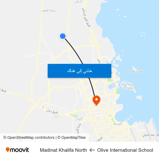 Olive International School to Madinat Khalifa North map