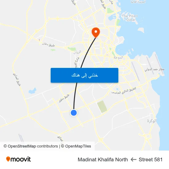Street 581 to Madinat Khalifa North map