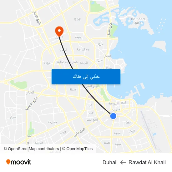 Rawdat Al Khail to Duhail map