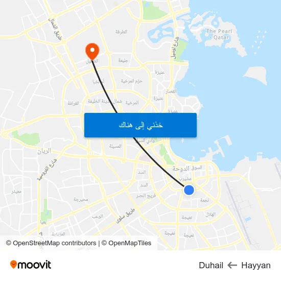 Hayyan to Duhail map