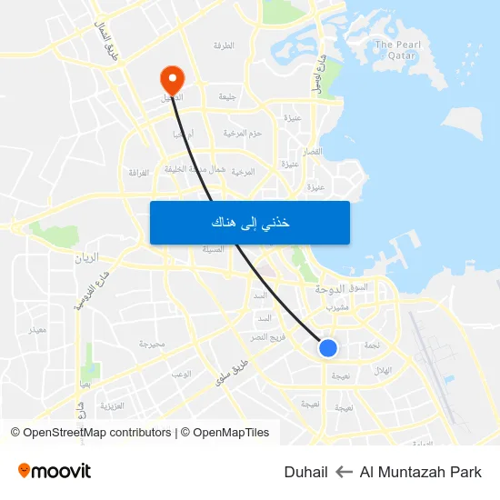 Al Muntazah Park to Duhail map