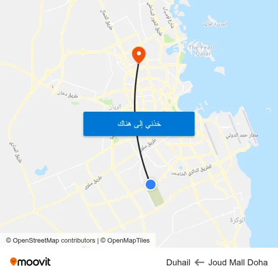 Joud Mall Doha to Duhail map