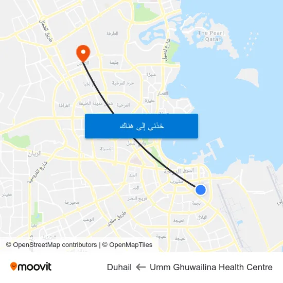 Umm Ghuwailina Health Centre to Duhail map