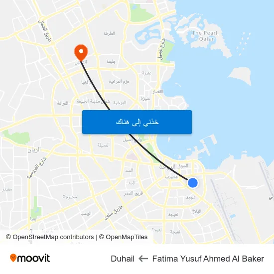 Fatima Yusuf Ahmed Al Baker to Duhail map