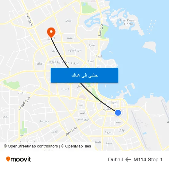 M114 Stop 1 to Duhail map