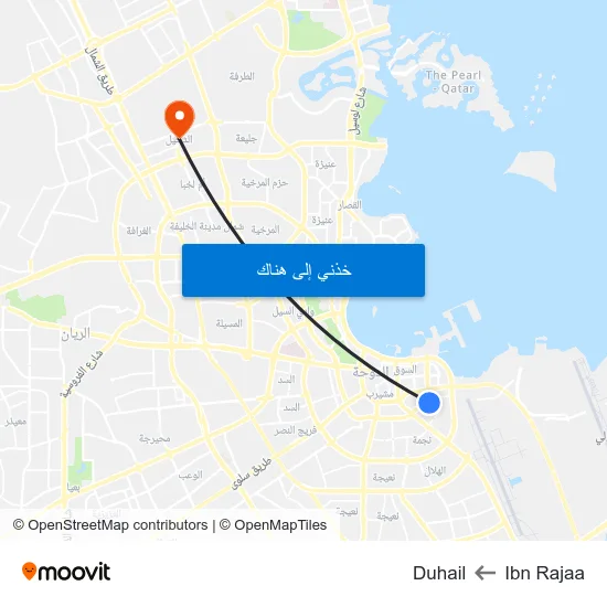 Ibn Rajaa to Duhail map