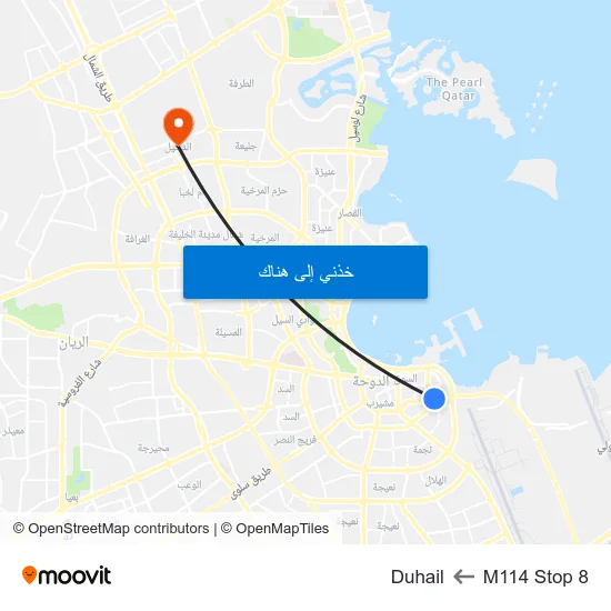 M114 Stop 8 to Duhail map