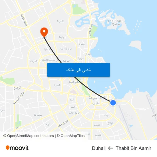 Thabit Bin Aamir to Duhail map