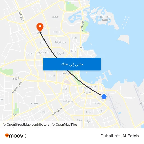 Al Fateh to Duhail map
