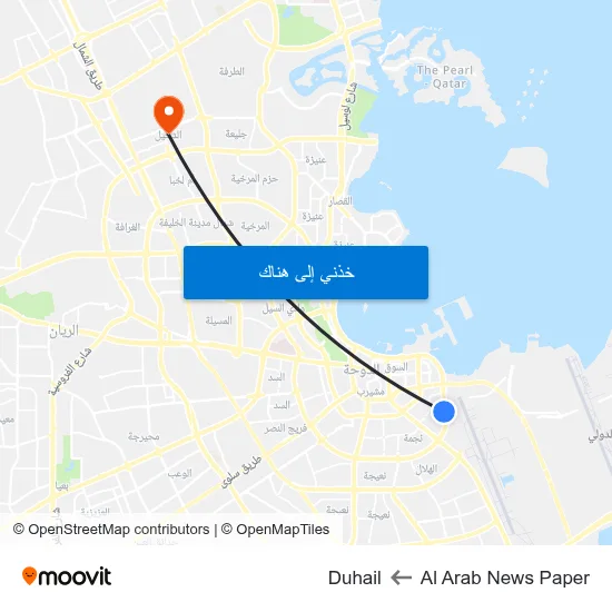 Al Arab News Paper to Duhail map
