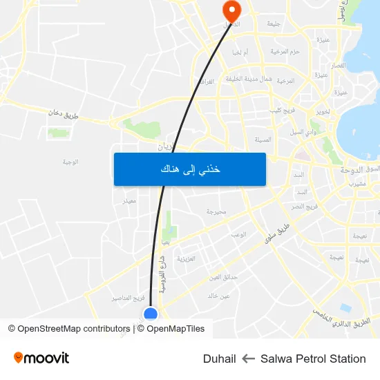 Salwa Petrol Station to Duhail map