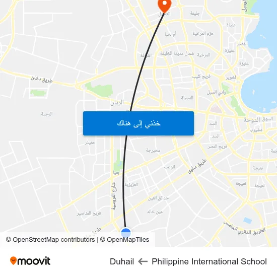 Philippine International School to Duhail map