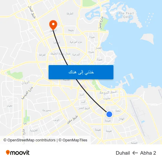 Abha 2 to Duhail map