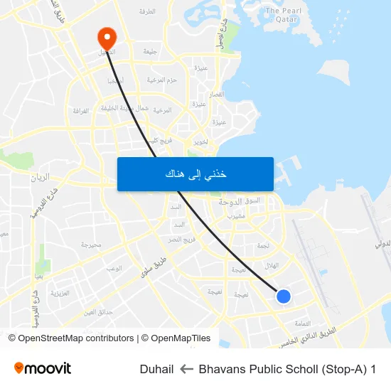 Bhavans Public Scholl (Stop-A) 1 to Duhail map