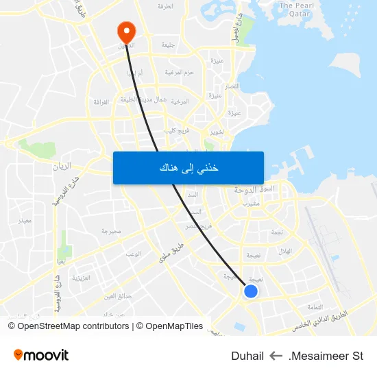 Mesaimeer St. to Duhail map