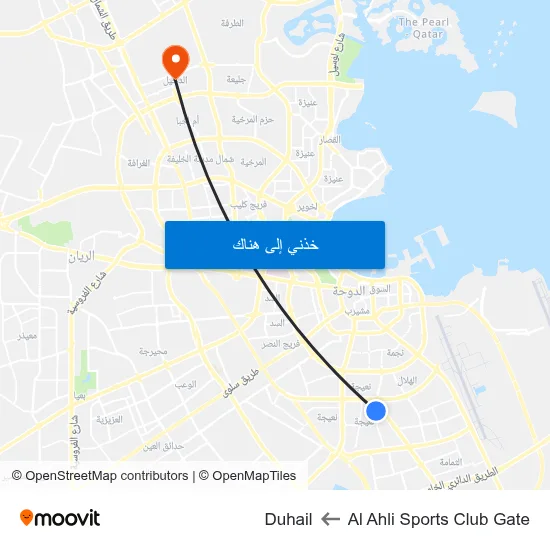 Al Ahli Sports Club Gate to Duhail map