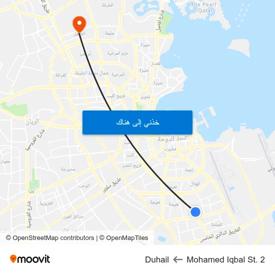 Mohamed Iqbal St. 2 to Duhail map