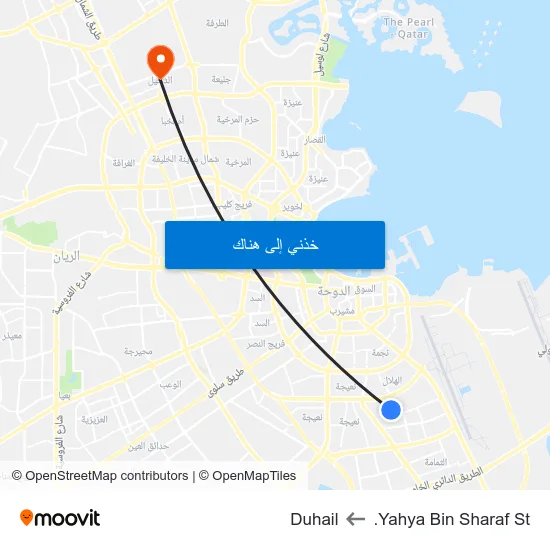 Yahya Bin Sharaf St. to Duhail map
