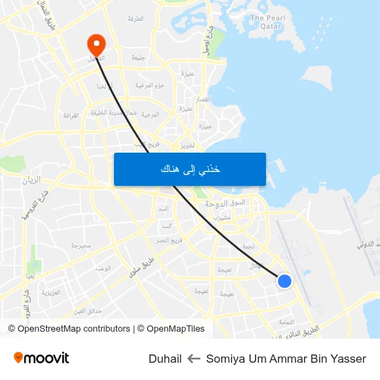 Somiya Um Ammar Bin Yasser to Duhail map