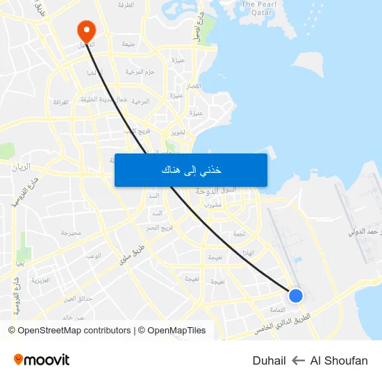 Al Shoufan to Duhail map