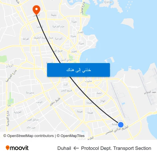 Protocol Dept. Transport Section to Duhail map