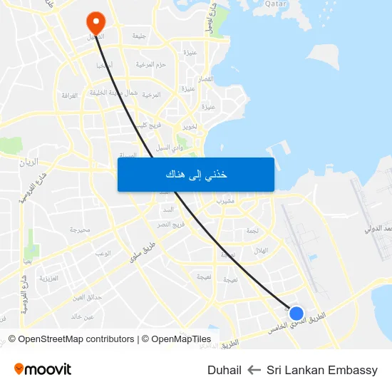 Sri Lankan Embassy to Duhail map