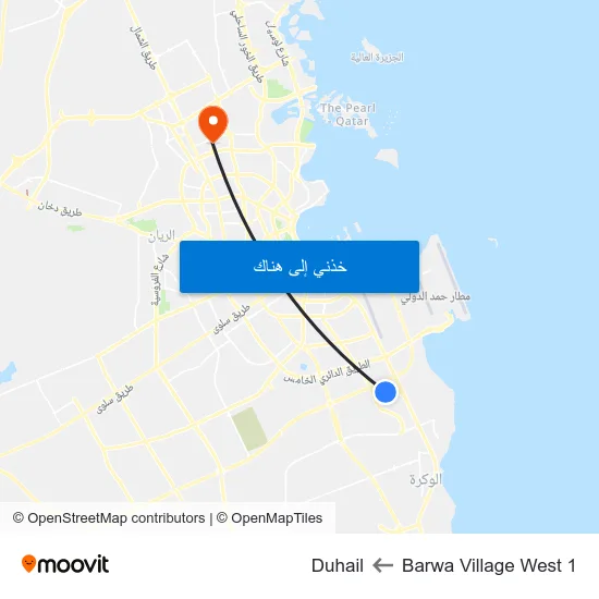 Barwa Village West 1 to Duhail map