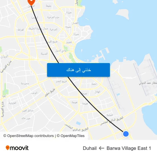 Barwa Village East 1 to Duhail map