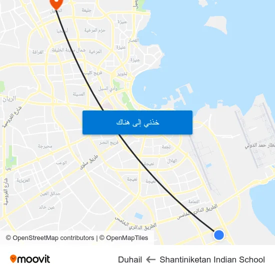 Shantiniketan Indian School to Duhail map