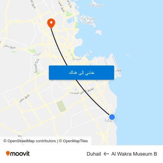 Al Wakra Museum B to Duhail map