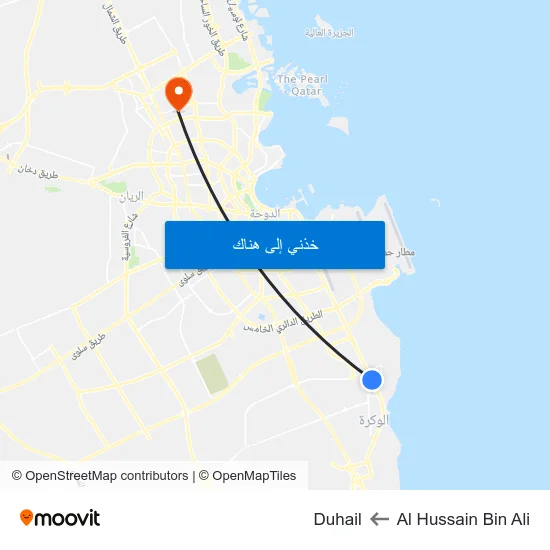 Al Hussain Bin Ali to Duhail map