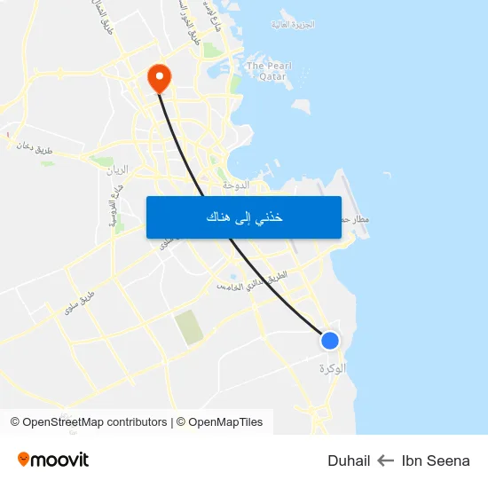 Ibn Seena to Duhail map