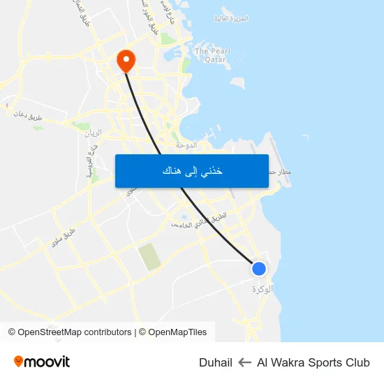 Al Wakra Sports Club to Duhail map