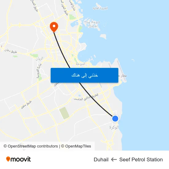 Seef Petrol Station to Duhail map
