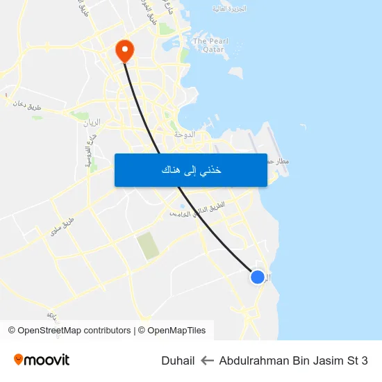 Abdulrahman Bin Jasim St 3 to Duhail map