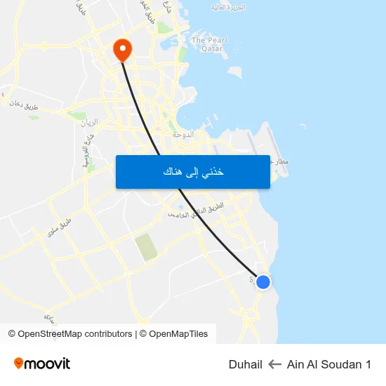 Ain Al Soudan 1 to Duhail map