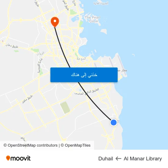 Al Manar Library to Duhail map
