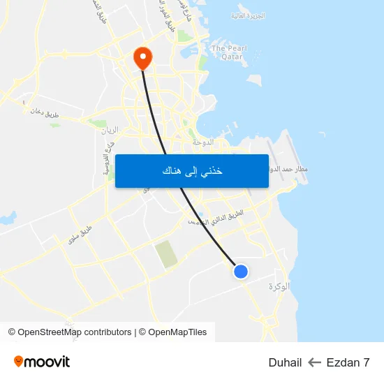Ezdan 7 to Duhail map