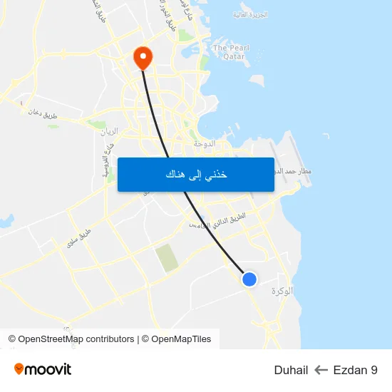 Ezdan 9 to Duhail map