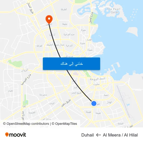 Al Meera / Al Hilal to Duhail map