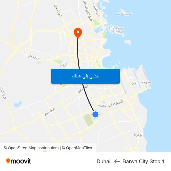 Barwa City Stop 1 to Duhail map