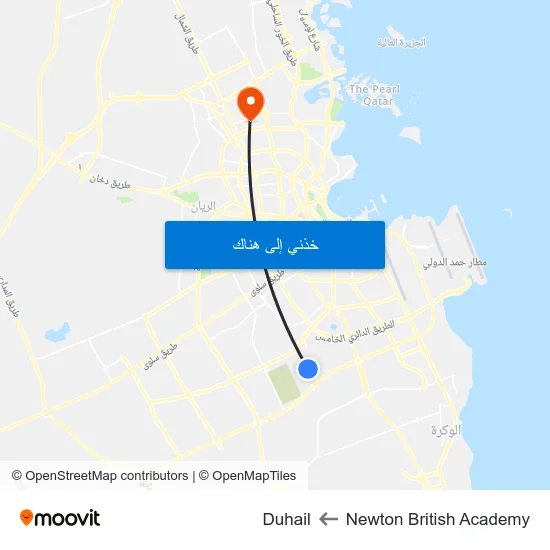 Newton British Academy to Duhail map