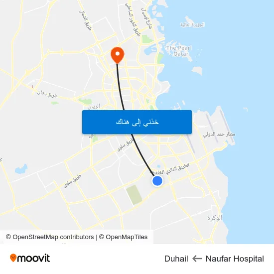 Naufar Hospital to Duhail map