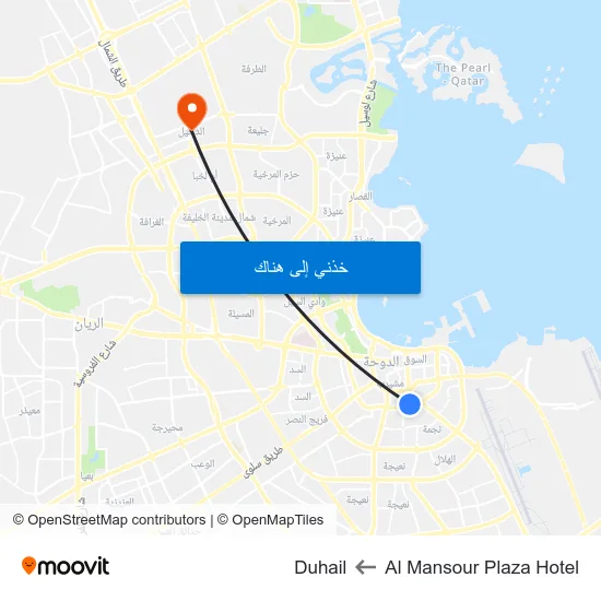 Al Mansour Plaza Hotel to Duhail map
