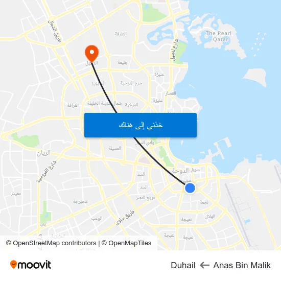 Anas Bin Malik to Duhail map