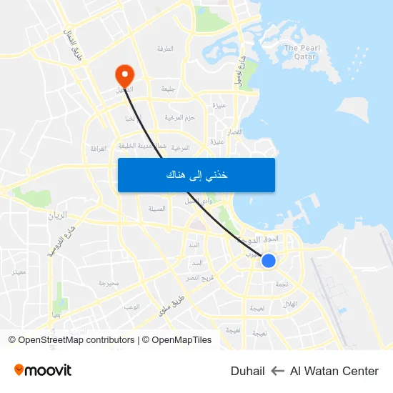 Al Watan Center to Duhail map